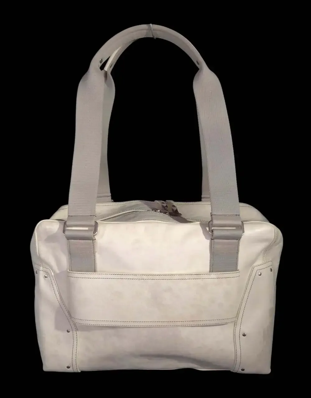 Rick Owens Leather Tote Shoulder Bag Unisex Off White Distressed $1850